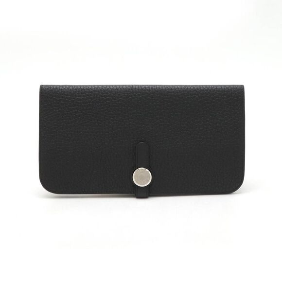 Hermes Dogon Long Bifold Wallet Black - Picture 1 of 6